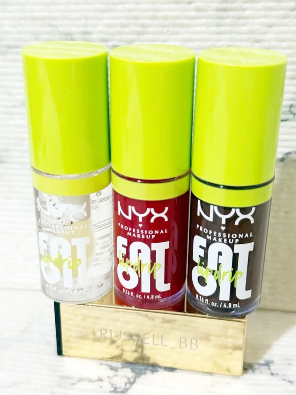 NYX Fat Oil Lip Oil Trio: Clear, Sheer Pink, Sheer Mahogany
